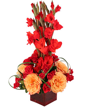 Gladiolus Flame Flower Arrangement in Farmington, ME | RIVERSIDE GREENHOUSE & FLORIST